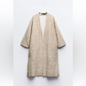 Zara Beige Patterned Coat